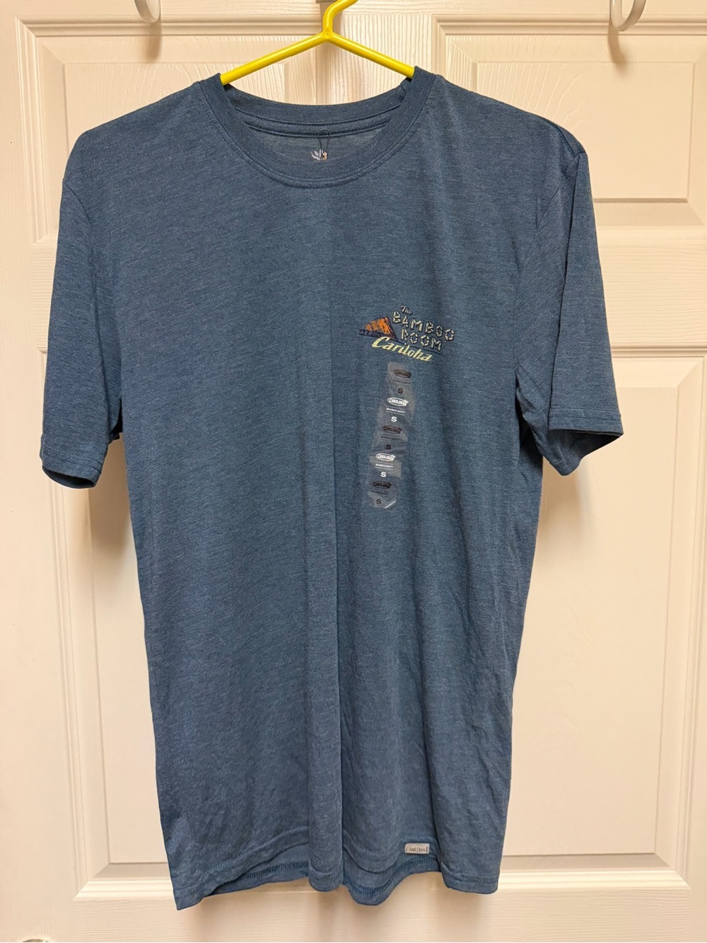 Casual Crewneck Tee in Heather Navy with Subtle Chest Logo